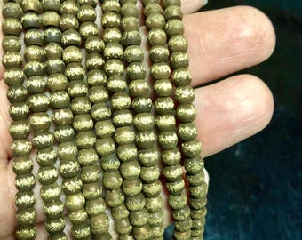 180-190 pcs - 4.2mm x 3.8mm Brass Oxide Beads - Brass Beads - 26 inch Full strand