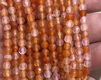 4mm Citrine Beads Faceted Gemstone Beads - 14inch Full strand - Round Gemstone Beads