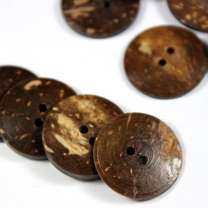 Kokosnootknopen 21 mm - houten knopen met 2 gaten - kokosnootknopen