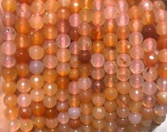 6mm Citrine Beads Faceted Gemstone Beads - 14 inch Full strand - Round Gemstone Beads