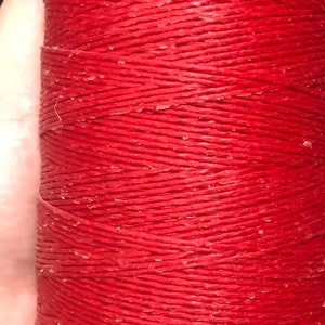 Red Rose Waxed Cord - Red Color - Nylon Waxed Cord