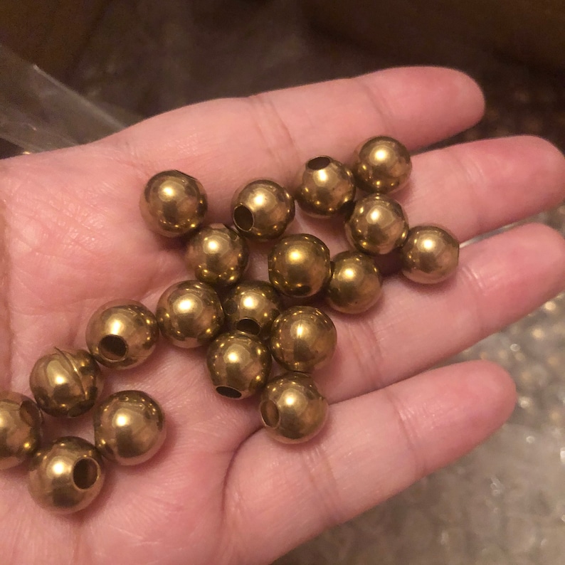 10mm Round Brass Beads Brass Balls Raw Brass Beads Etsy Sweden