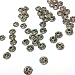 20 pcs - perles d’argent 7mm - Boules d’argent - Perles plaquées argent