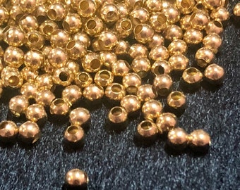 3mm Round Brass Beads 500 pcs - Raw Brass Beads