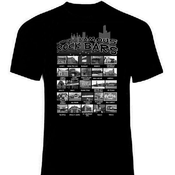 Detroit's Famous Rock Bars double-sided T-Shirt