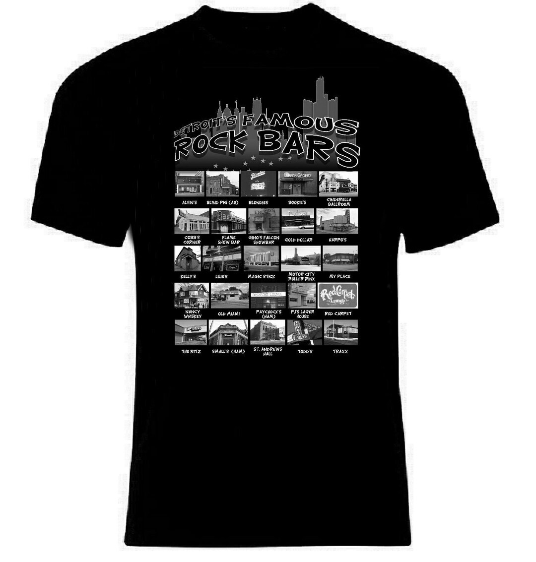 Detroits Famous Rock Bars Double-sided T-shirt