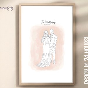 Custom Couples Wedding Portrait - Minimalist Digital Prints (Customizable)