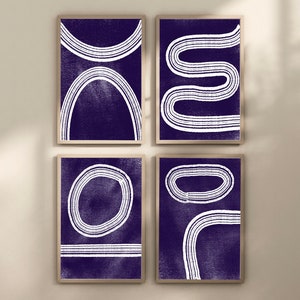 Minimalist Abstract Wall Art - Set of Four Posters  (instant download, multiple sizes)