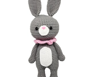Oakley the Grey Rabbit Amigurumi Crochet Doll Pattern