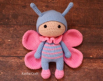 Jamie The Butterfly Cute Insect Amigurumi Crochet Doll Pattern