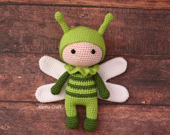 Dragonfly Amigurumi Crochet Doll Pattern (PDF Pattern)