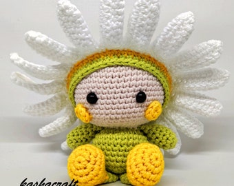 Daisy the Flower Amigurumi Crochet Doll Pattern
