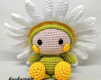 Daisy Flower Amigurumi Crochet Doll Pattern (PDF)