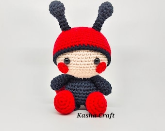 Crochet Ladybug Doll Pattern, Amigurumi Clarke (PDF Pattern)