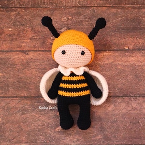 Billie The Bee Cute Insect Amigurumi Crochet Doll Pattern, Bumblebee