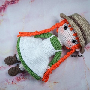 Anne Shirley Amigurumi Crochet Doll Pattern, Crochet Pattern, Girl Doll Pattern, Crochet Doll Pattern