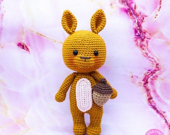 Rune The Squirrel Amigurumi Crochet Doll Pattern, Fall, Autumn,
