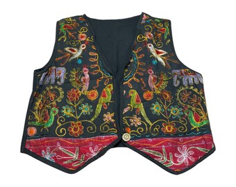 Vintage Embroidered Folk Art Vest