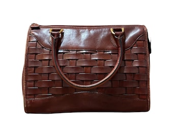 Vintage Etienne Aigner Woven Leather Handle-bag