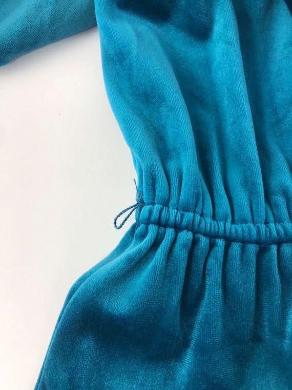 Vintage Velvet Aqua Blue 1970s Dress - image 7