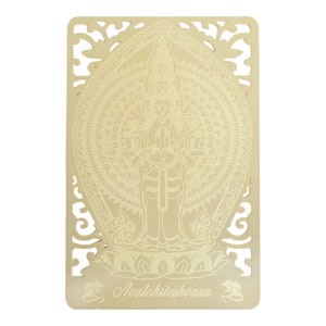 Feng Shui Bodhisattva for Rat (Avalokiteshvara) Printed on a Card in Gold