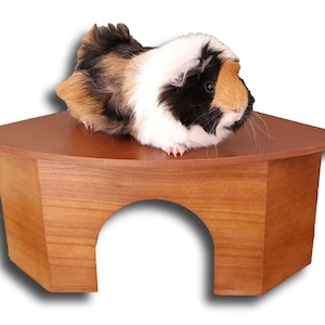 The Space House All Natural Sturdy Pine Wood Corner Hideout Hidey Guinea Pig Hut