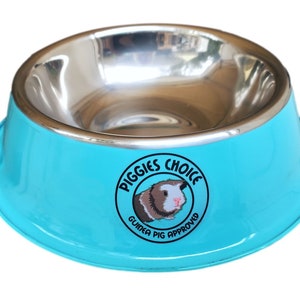 Piggies Choice Non-Tip Metal Guinea Pig Pellet Dish Bowl in Three Color that Match our Iconic Space House