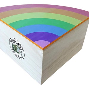 All Natural Large Wooden Corner Guinea Pig Hidey Hut Pastel Rainbow