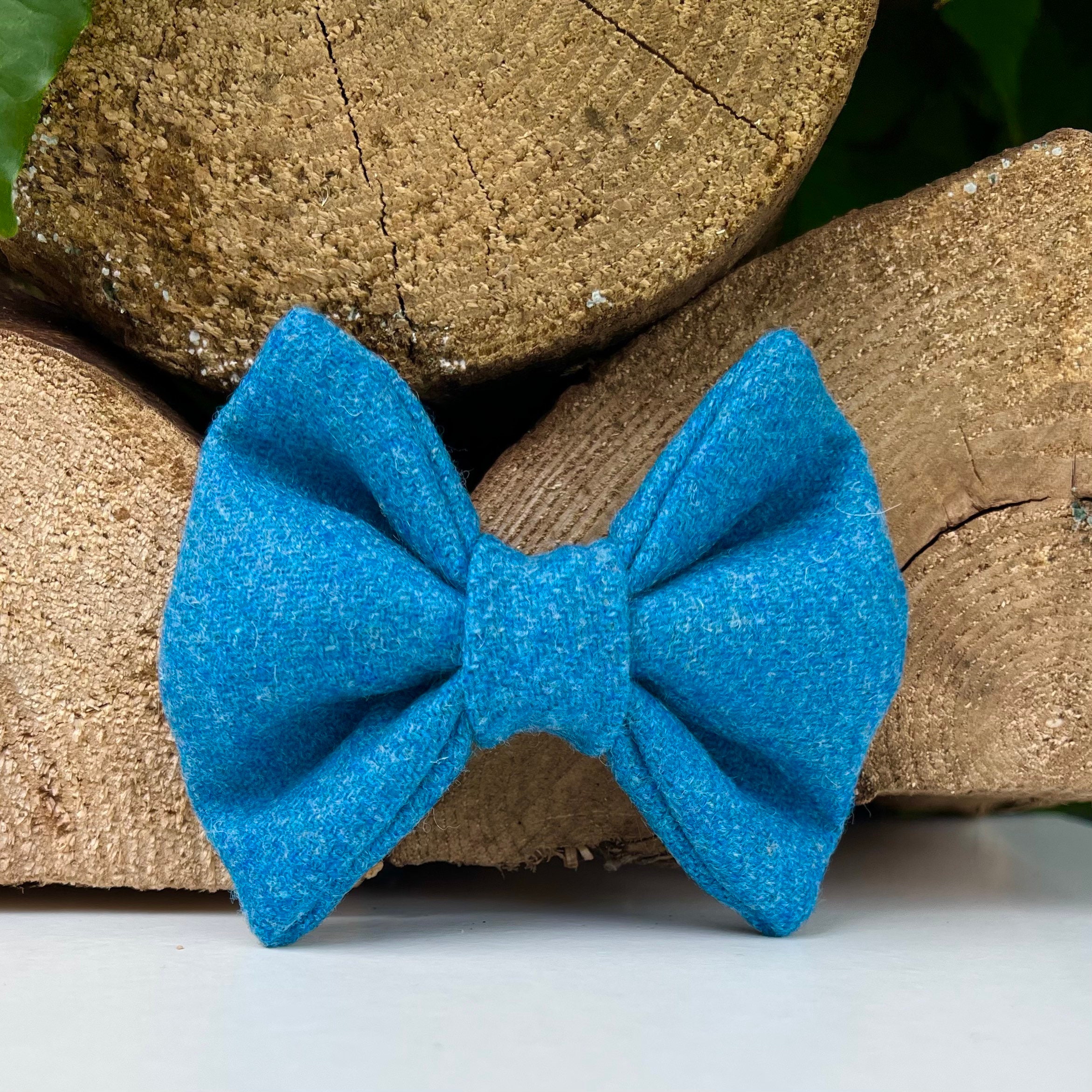 Marine Blue Grey Tweed Dog Collar Optional Bow Lead Rose Gold Etsy