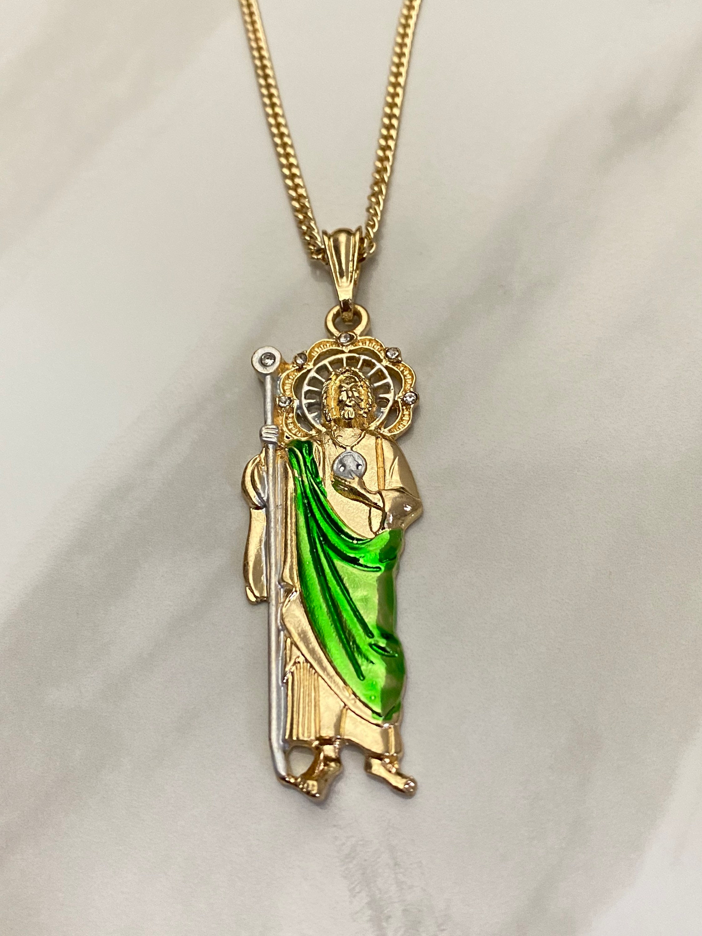 Three Toned San Judas Necklace - Etsy 