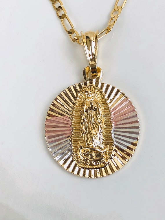14k Gold Layered Virgin Mary Necklace Virgen De Guadalupe - Virgen De Guadalupe Gold Pendant