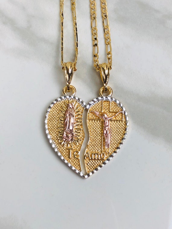 virgin mary heart necklace