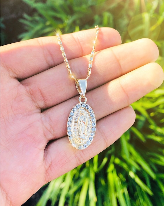 Virgen De Guadalupe Necklace Gold 