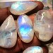 250 gram rainbow moonstone Gemstone Approx Superb Finest Quality Smooth pears Shape Cabochon
