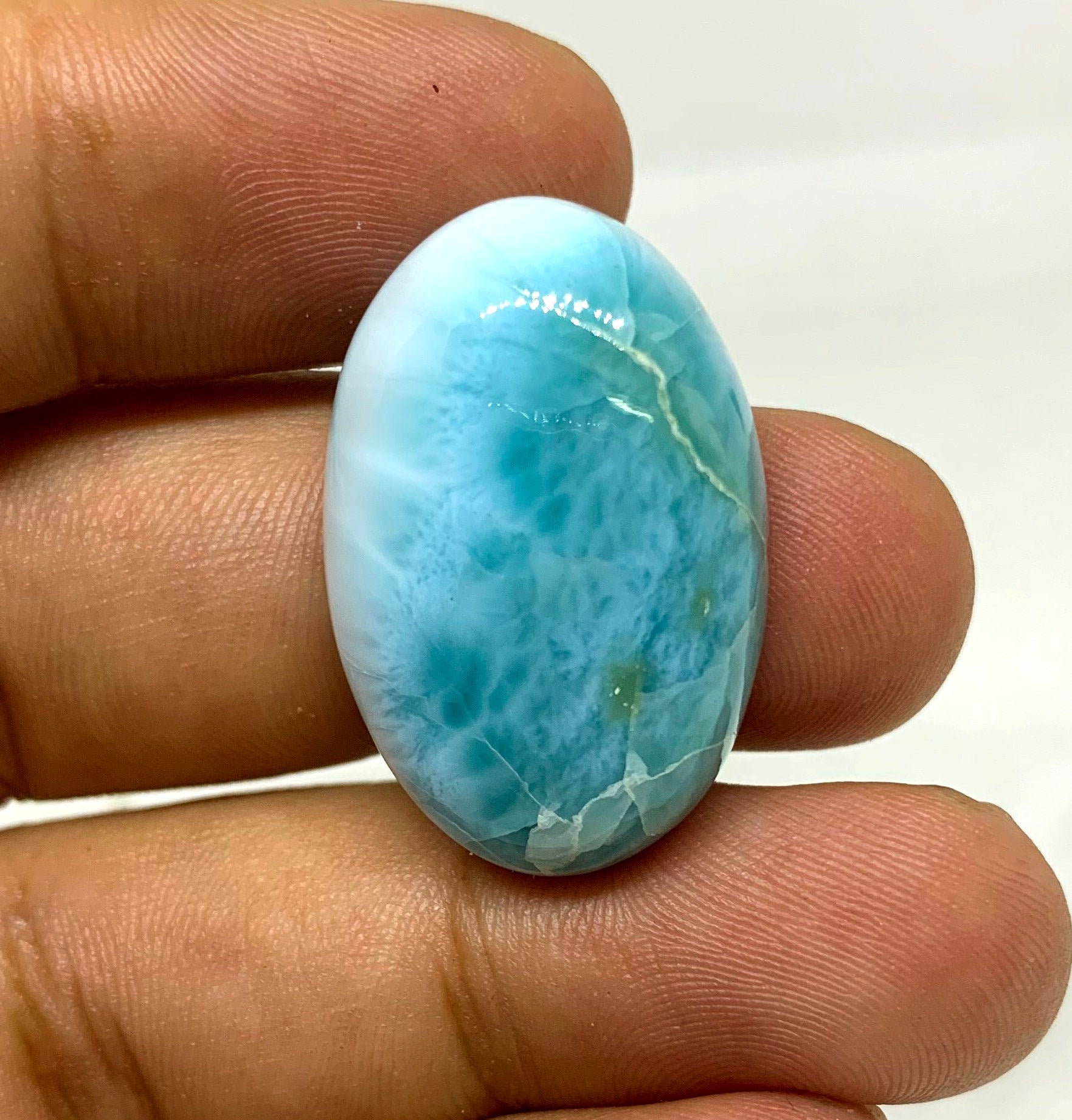 38 CT 100% Natural Larimar Gemstone High Quality Splendid | Etsy