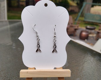 Cancer Ribbon Earring with Jems