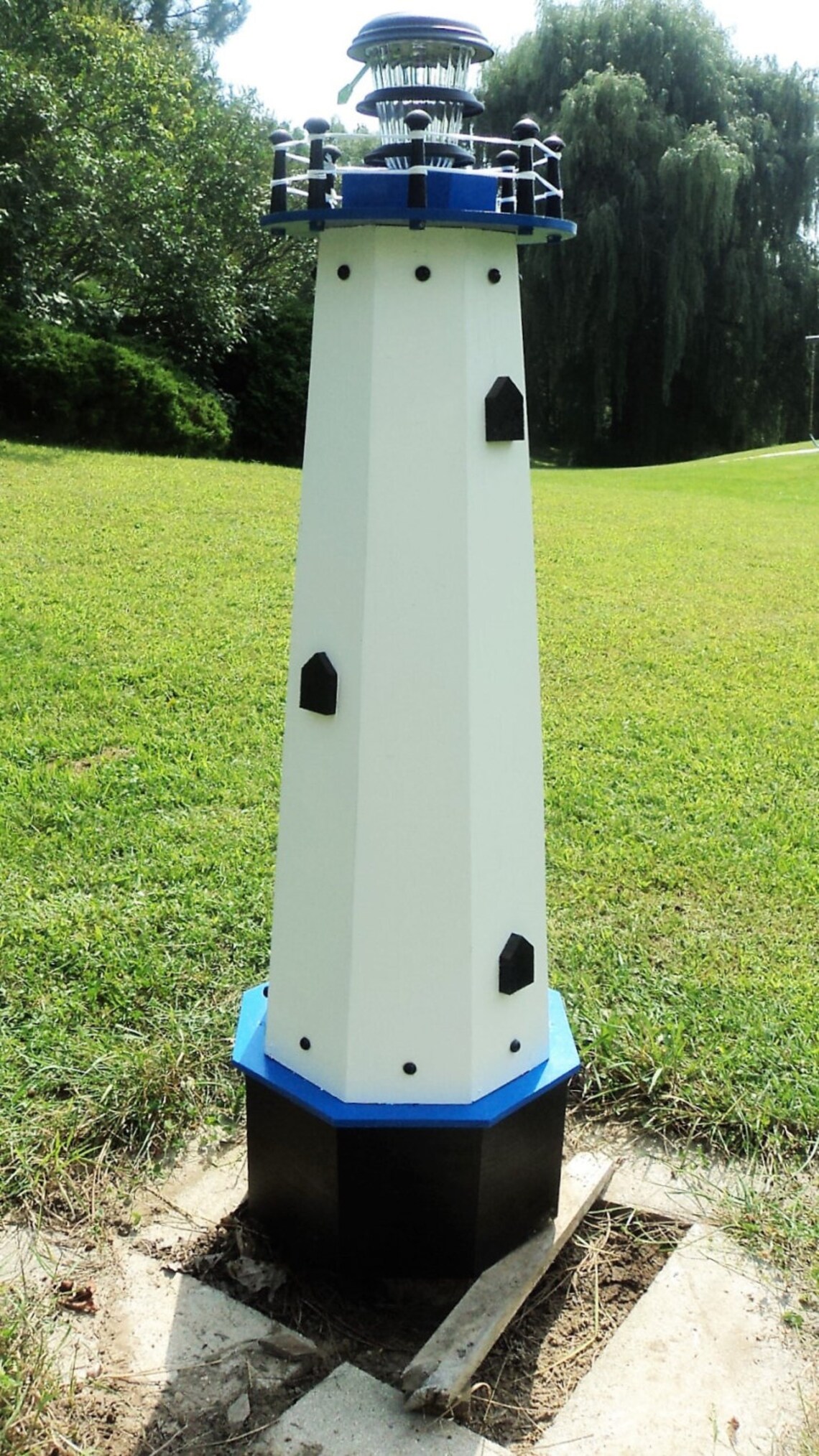 Lighthouse Well Pump Cover Lawn Solar Light Yard 48 inch Wood | Etsy