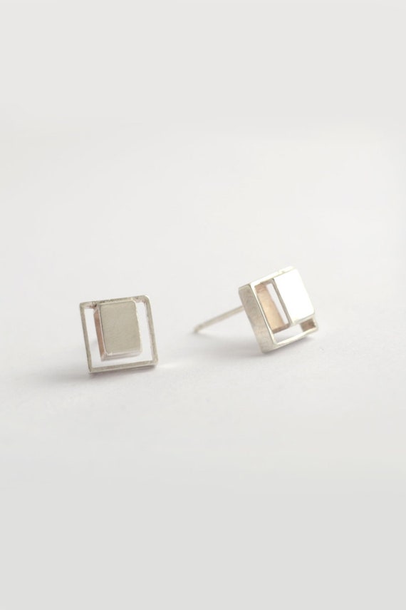 square stud earrings