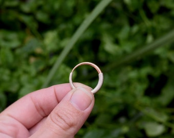 14K Rose Gold Wedding Band, Unique Wedding Ring, Minimalist Gold Stacking Ring, Mixed Metal Statement Ring, Gold and Silver Stackable Ring