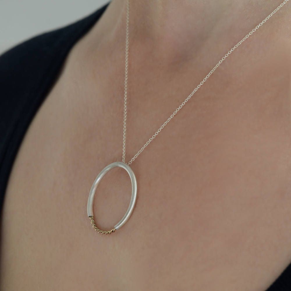 Rose Gold Karma Necklace for Women 