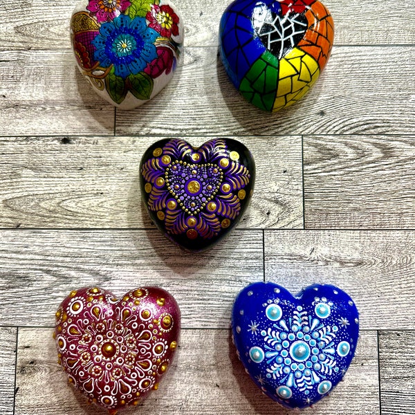 Puffy Heart Series - Painted Rocks
