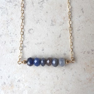 blue sapphire bar necklace