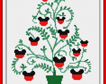 Fairy Tale Christmas Tree Ears Mouse 964 Modern Easy Cross Stitch Pattern Counted Cross Stitch Chart Pdf Format Instant Download