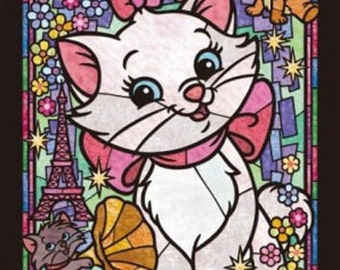 buy 2 get 1 free marie cat disney stained glass 271 cross stitch pattern counted cross stitch chart pdf format instant download 192275