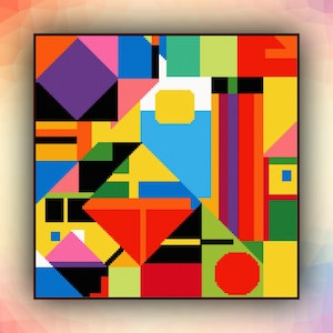 Kruissteekpatroon abstract geometrisch 464 modern kruissteekpatroon art deco getelde kruissteektabel pdf-formaat direct downloaden