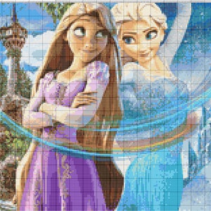 Princess Frozen Tangled Fairy Tale 103 Modern Cross Stitch Pattern Counted Cross Stitch Chart Pdf Format Instant Download