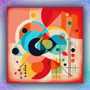 Kruissteekpatroon abstract 347 geometrisch modern kruissteekpatroon art deco getelde kruissteektabel pdf-formaat direct downloaden