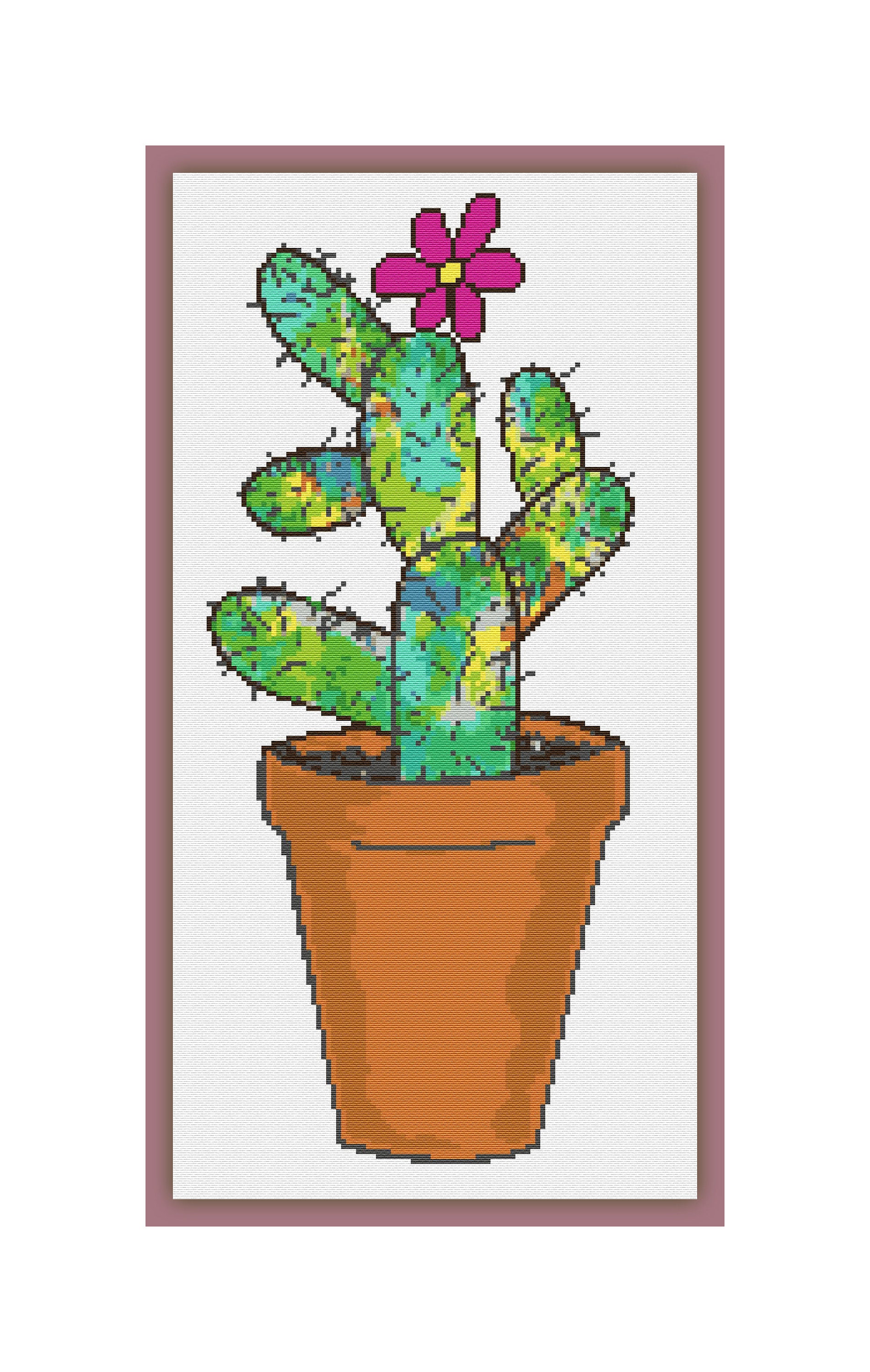Cactus Watercolor 007 Modern Easy Cross Stitch Pattern Counted Etsy