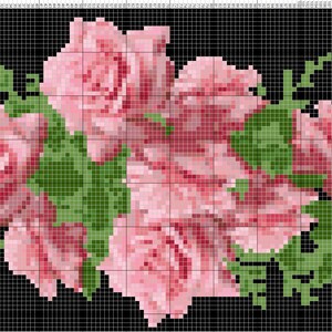 Rozen bloemen boeket rozen 947 eenvoudig modern kruissteekpatroon geteld kruissteektabel pdf-formaat direct downloaden