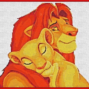 Fairy Tale Simba the King Lion Cartoon Characters 369 Modern Cross Stitch Pattern Counted Cross Stitch Chart Pdf Format Instant Download